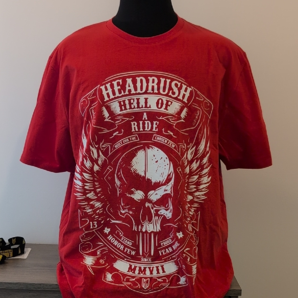 Headrush Red Skull Graphic Tee for Men 2XL